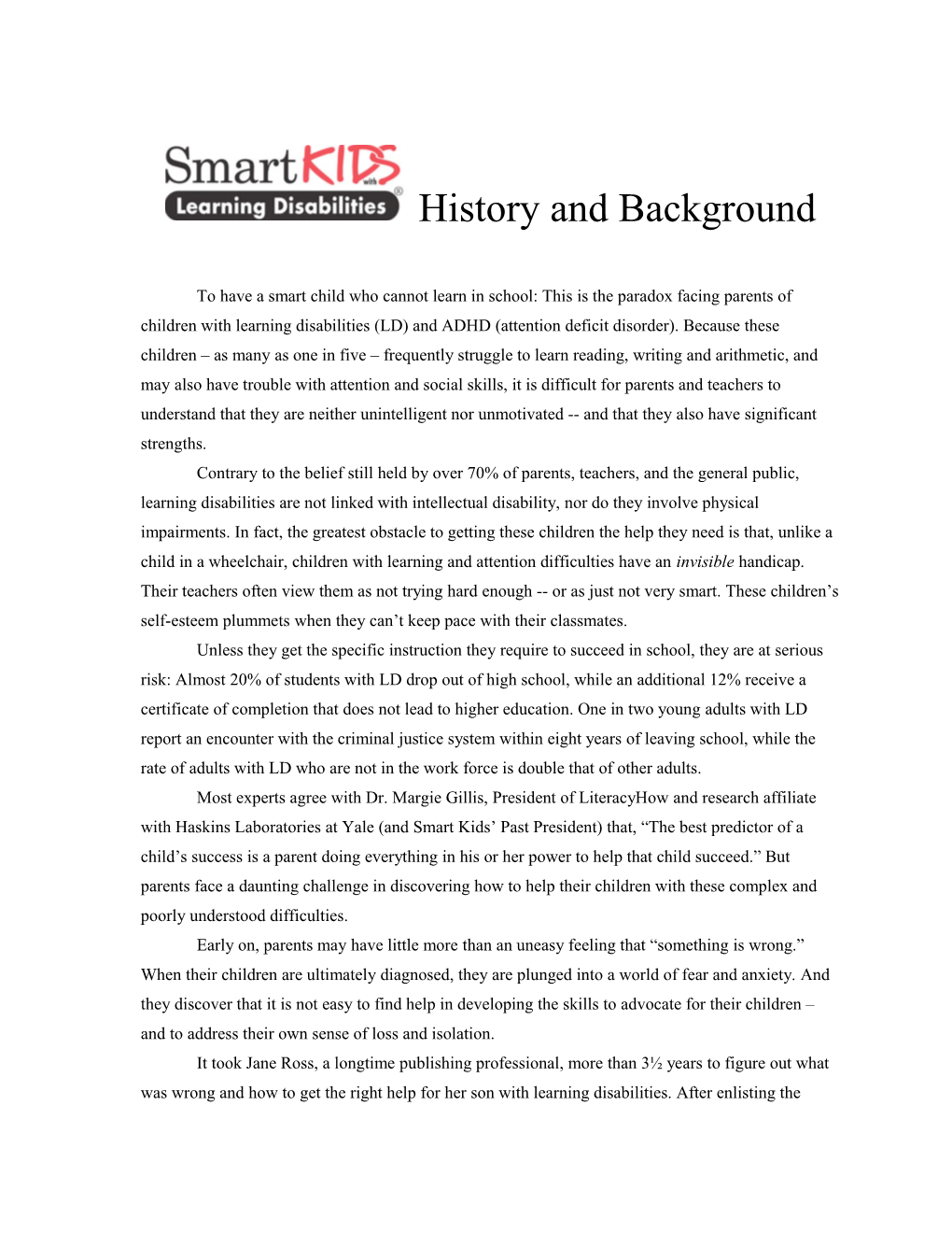 Smart Kids with Learning Disabilities, Inc