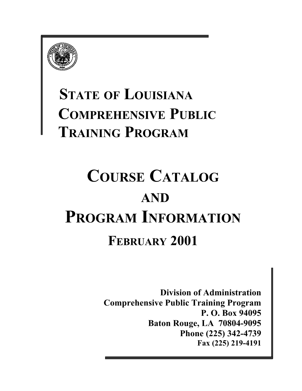 About the Comprehensive Public Training Program 1