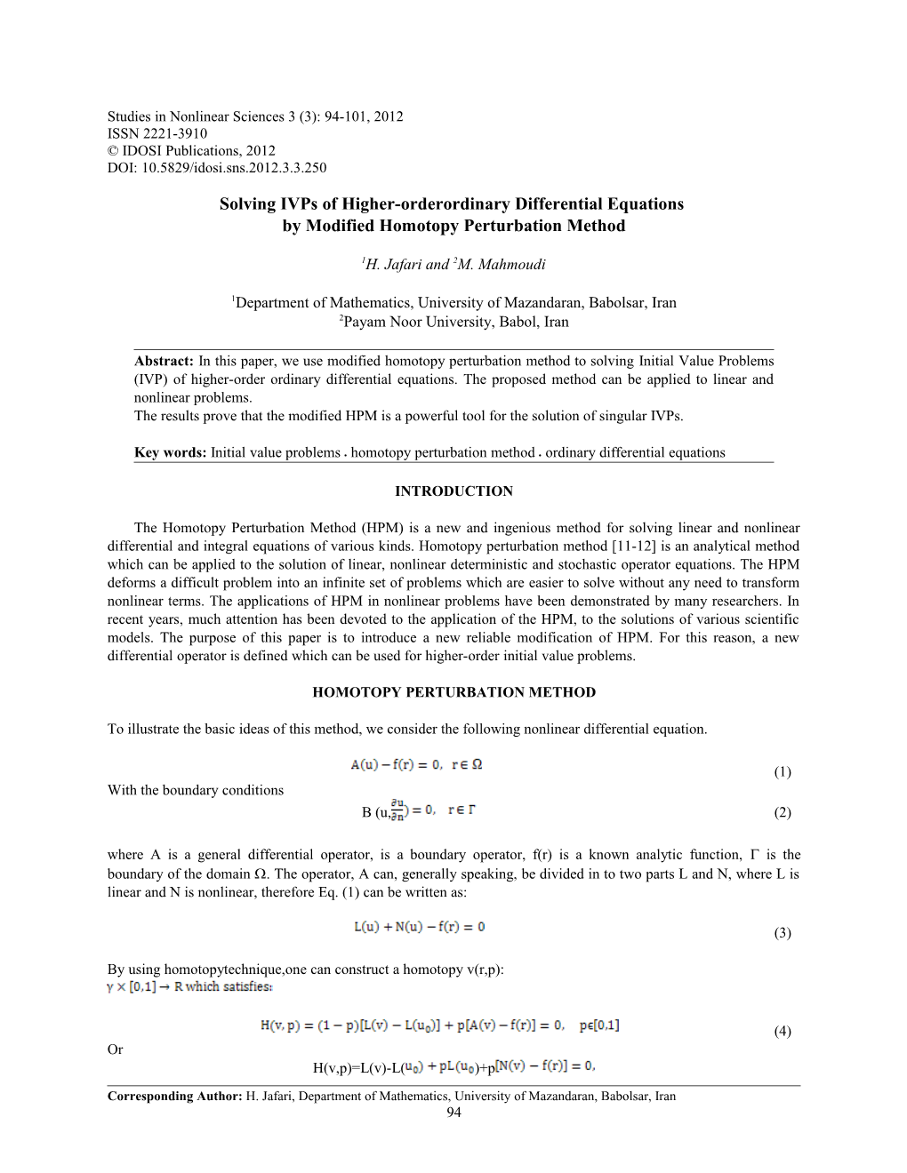 Solving Ivps of Higher-Order Ordinary Differential Equations