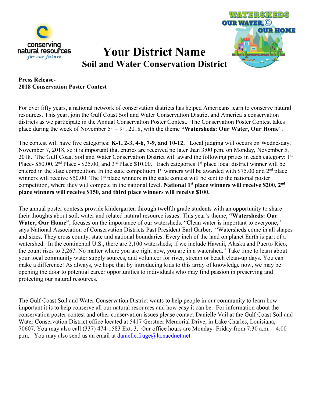 Use Your District Letterhead