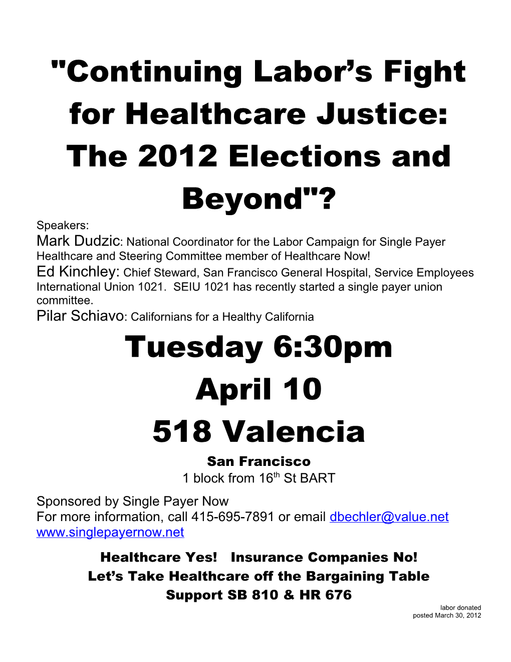 Continuing Labor S Fight for Healthcare Justice