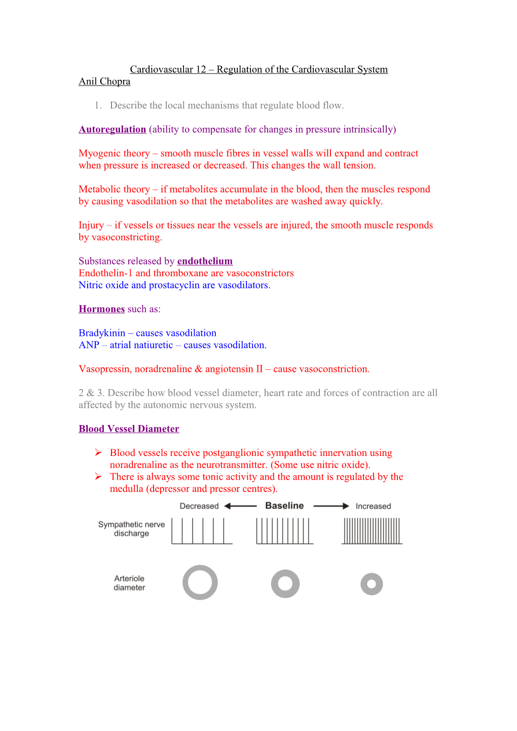 Cardiovascular 12 Regulation of the Cardiovascular System