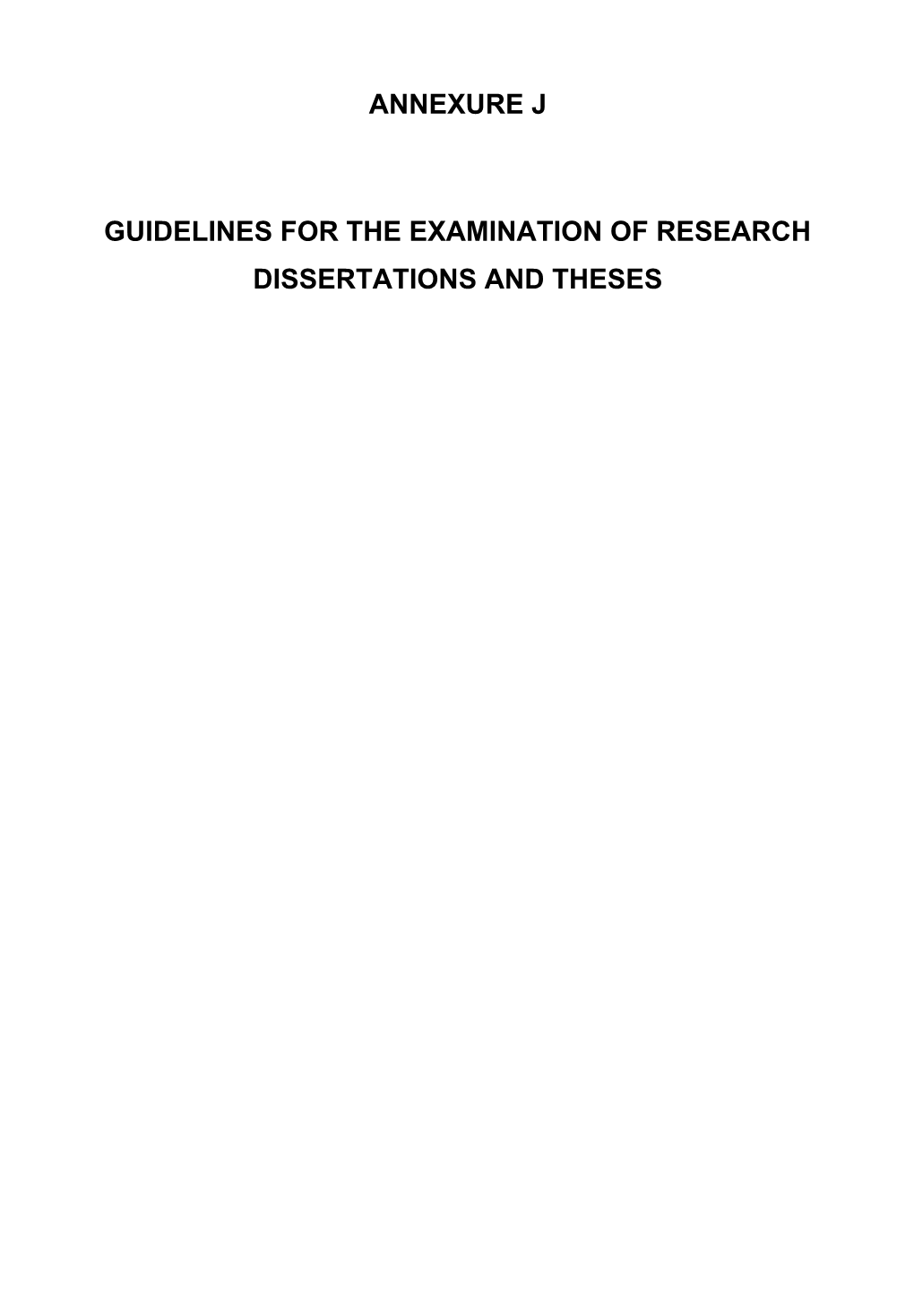 Guidelines for the Examination of Research