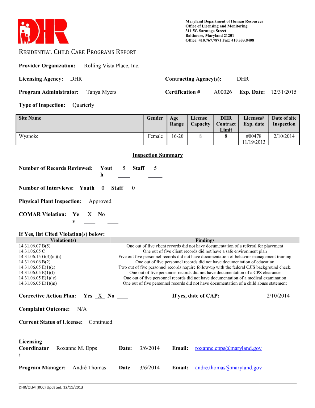 Office of Licensing and Monitoring s2