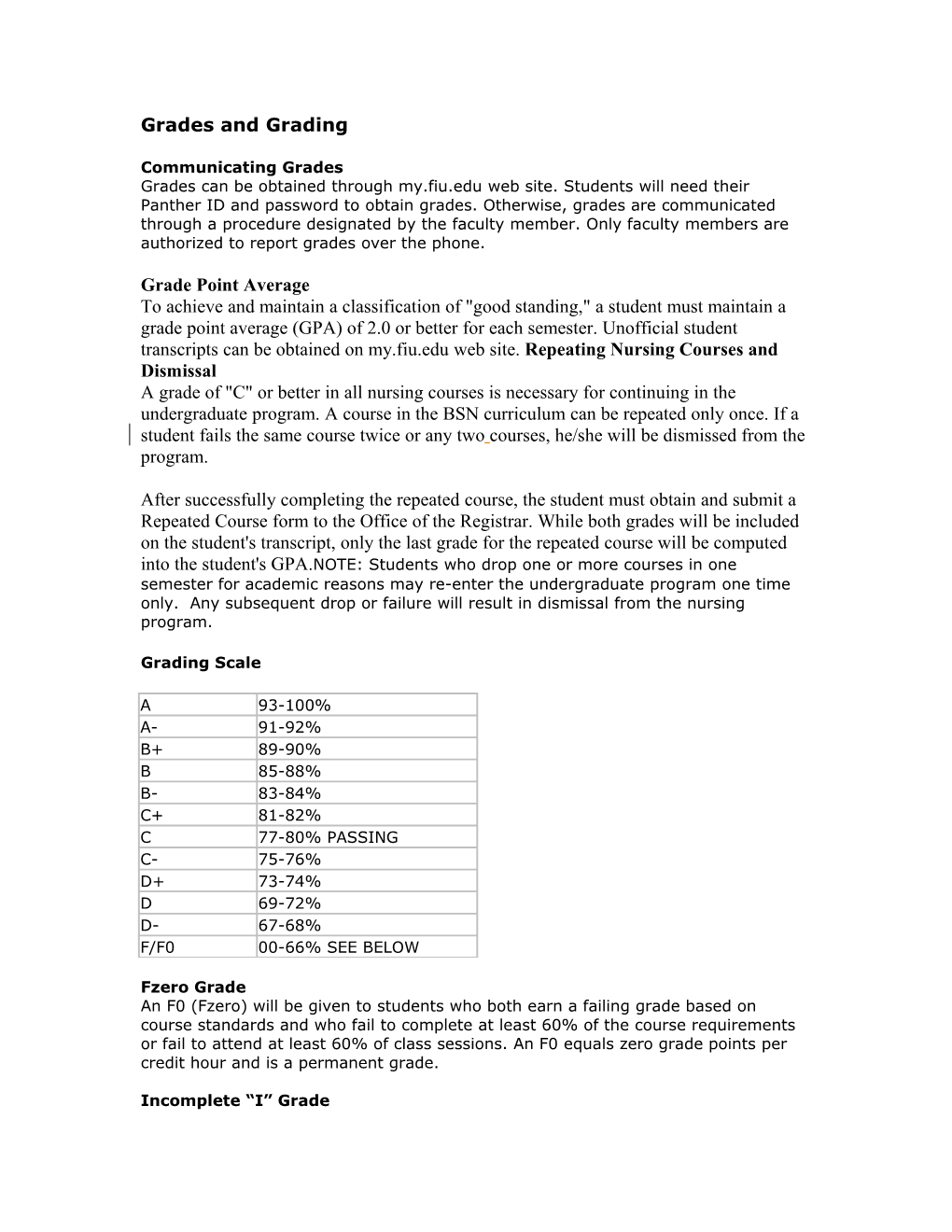 Grades and Grading