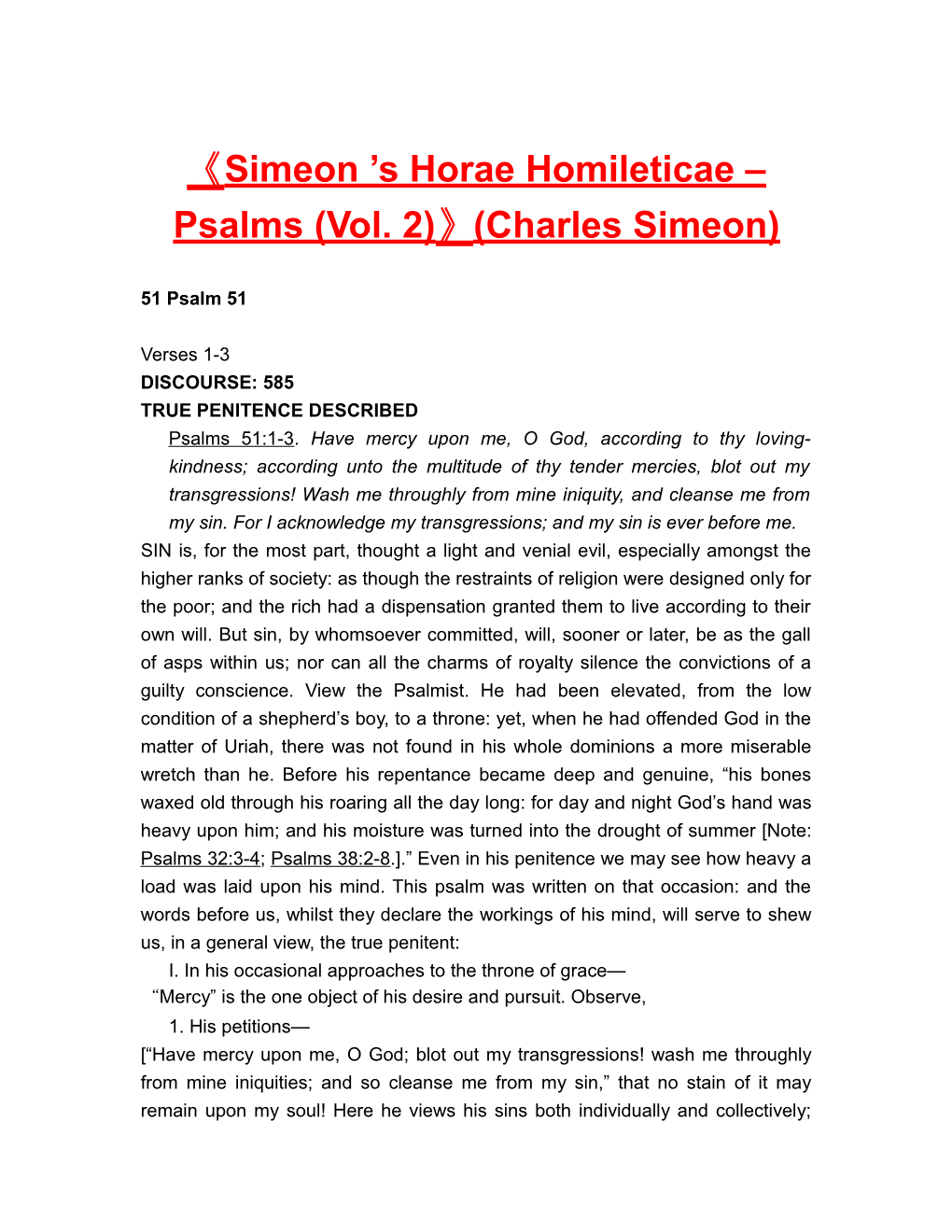 Simeon S Horae Homileticae Psalms (Vol. 2) (Charles Simeon)