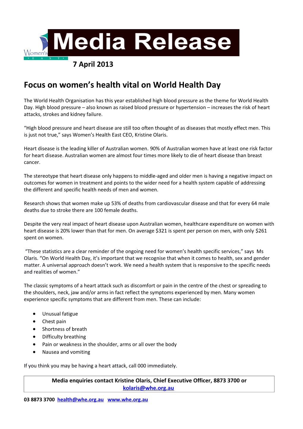 Focus on Women S Health Vitalon World Health Day