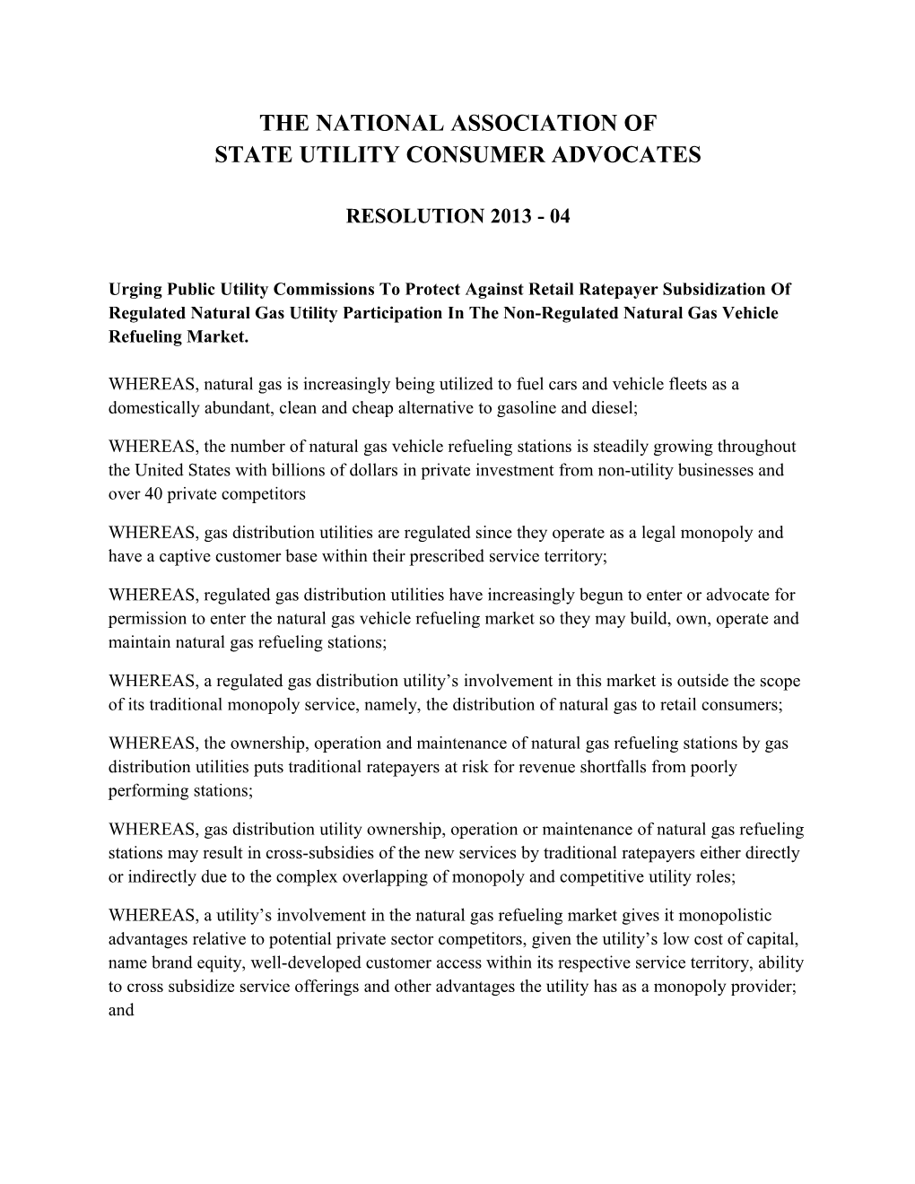 State Utility Consumer Advocates