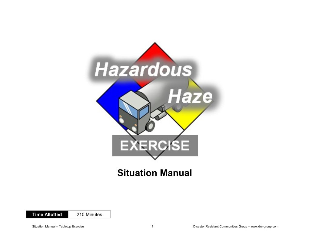 Situation Manual Tabletop Exercise 1 Disaster Resistant Communities Group