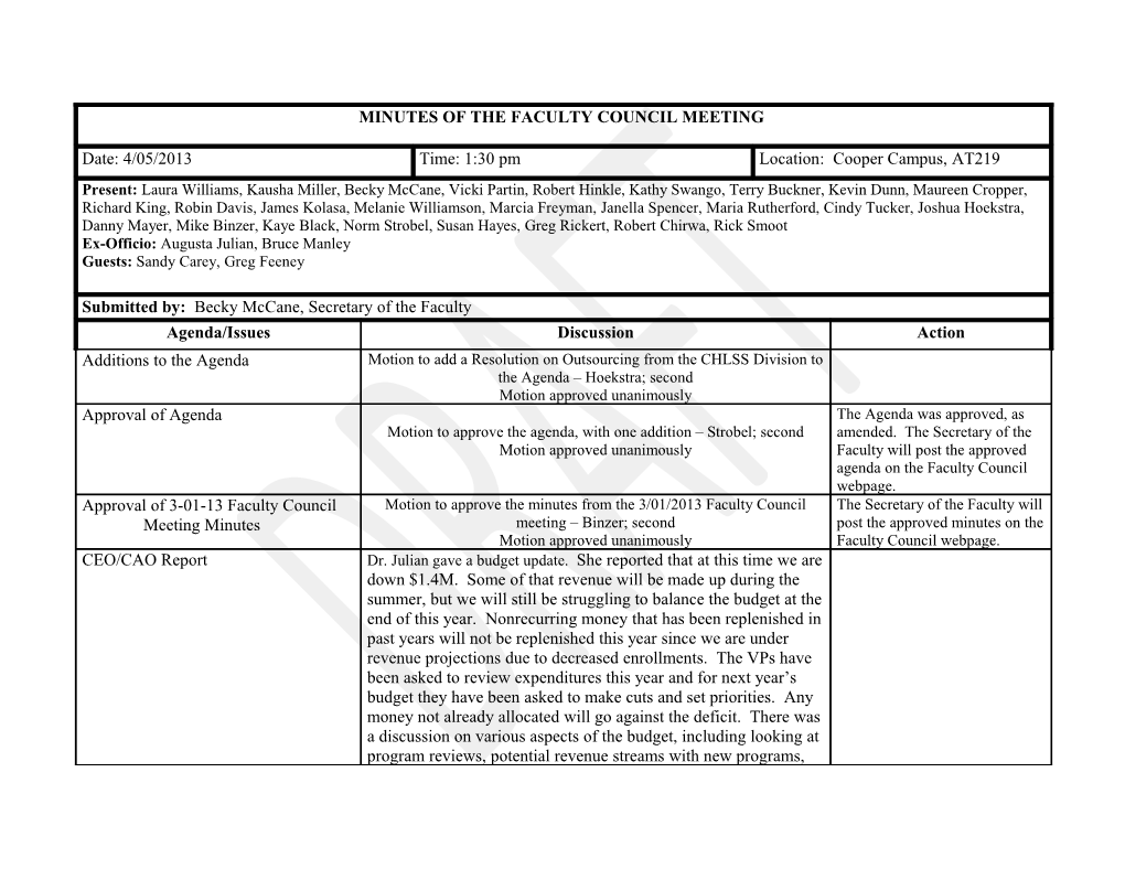 President S Cabinet Meeting Notes