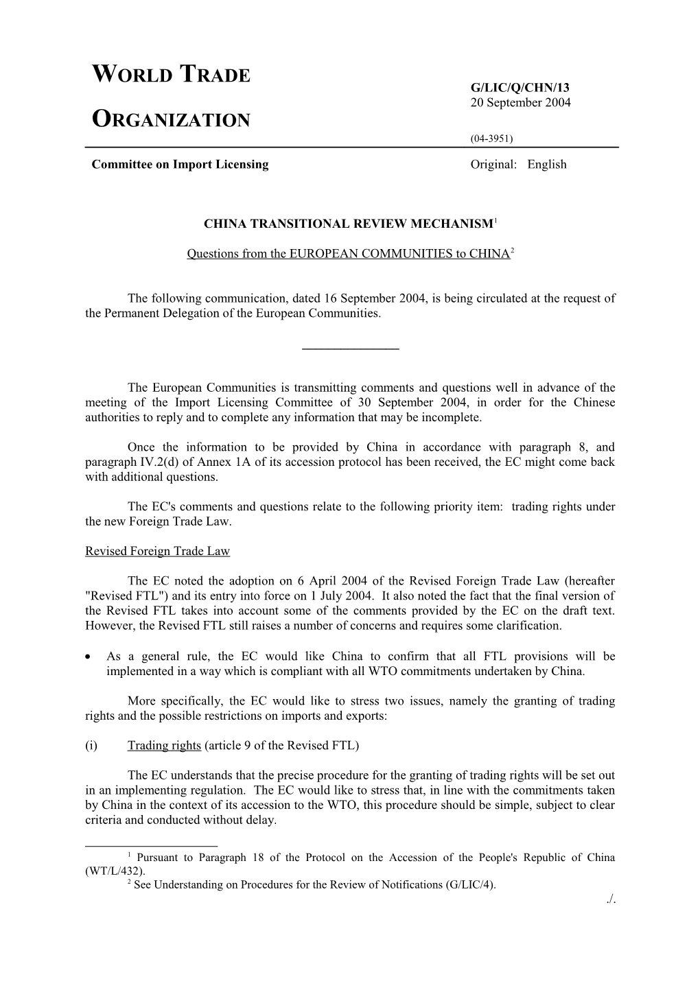 China Transitional Review Mechanism 1