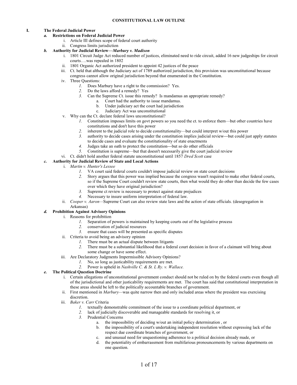 Constitutional Law Outline