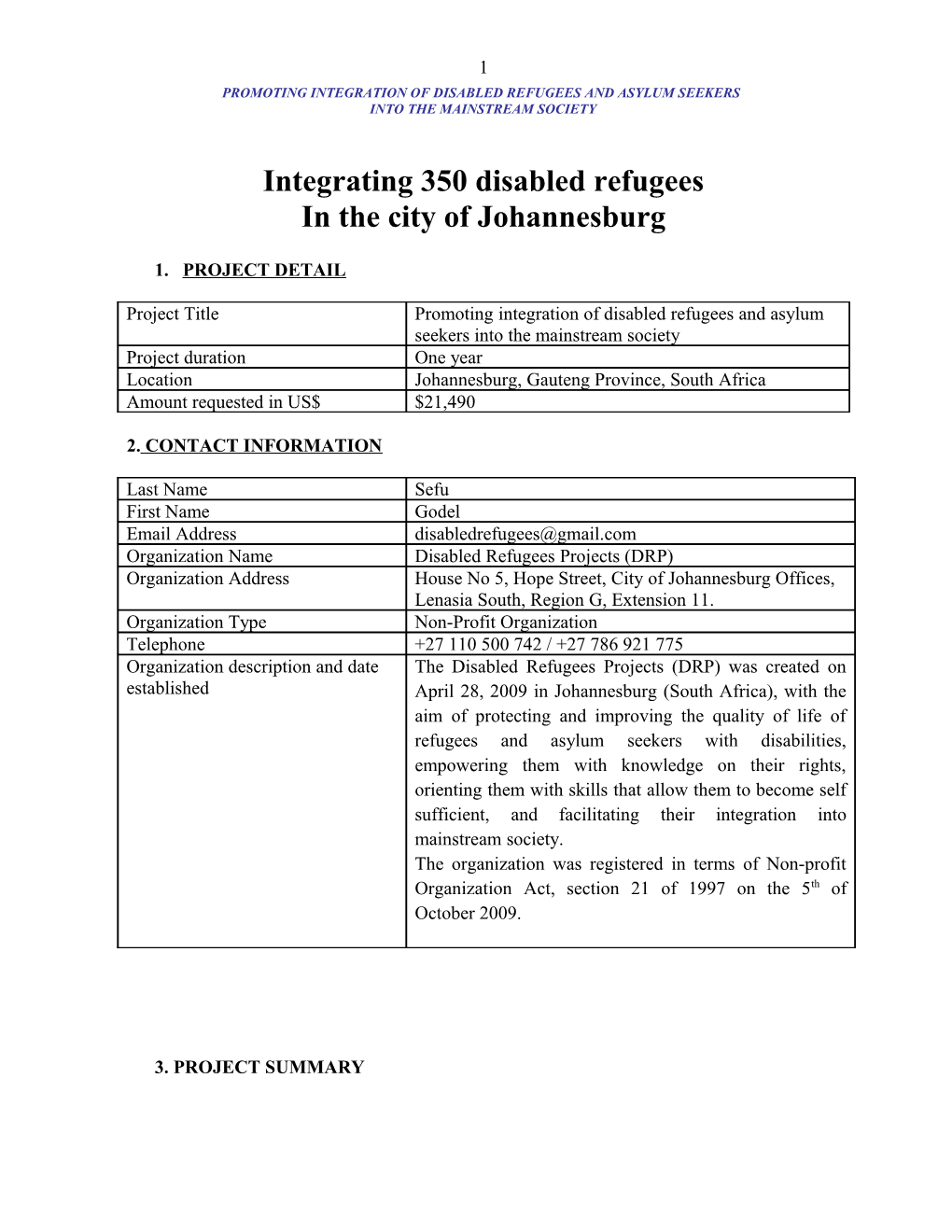 Promoting Integration of Disabled Refugees and Asylum Seekers