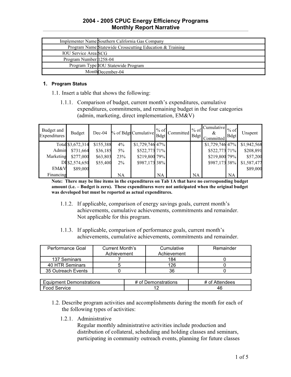 PY 2002 Energy Efficiency Reporting Requirements