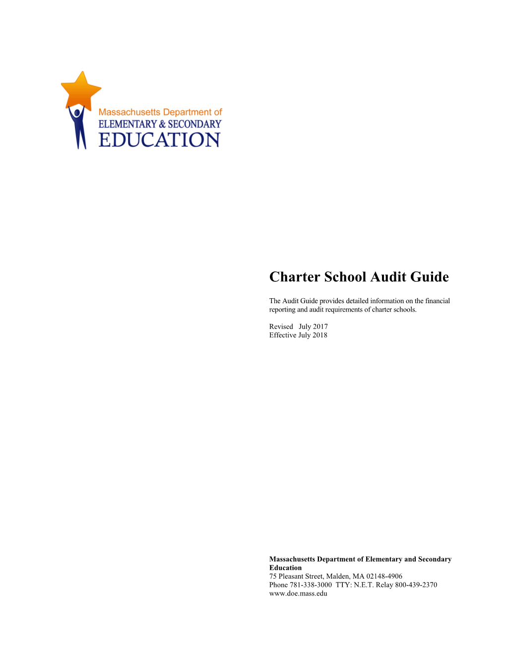 Massachusetts Charter School Audit Guide - Effective FY18