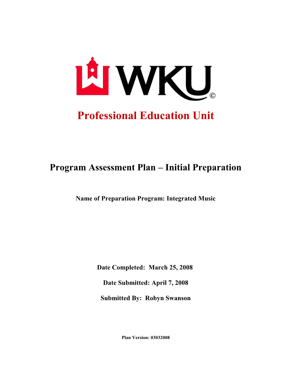 WKU Program Review Document #2 s1