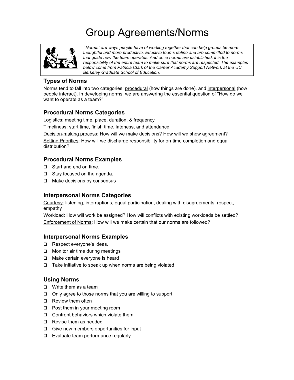 Group Agreements/Norms