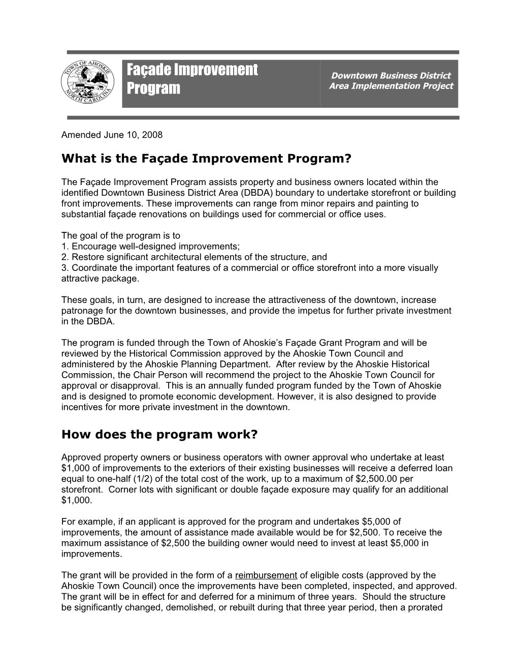 What Is the Façade Improvement Program?