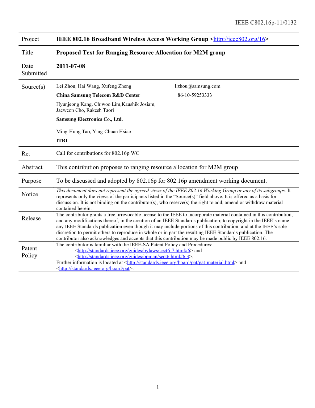 Proposed Text for Ranging Resource Allocation for M2M Group