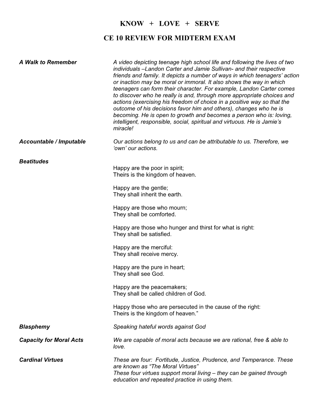 Ce 10 Ministry Exam Review