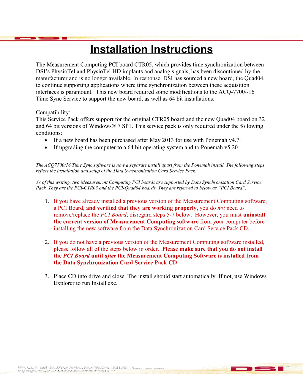 V4.9 SP5 Installation Instructions
