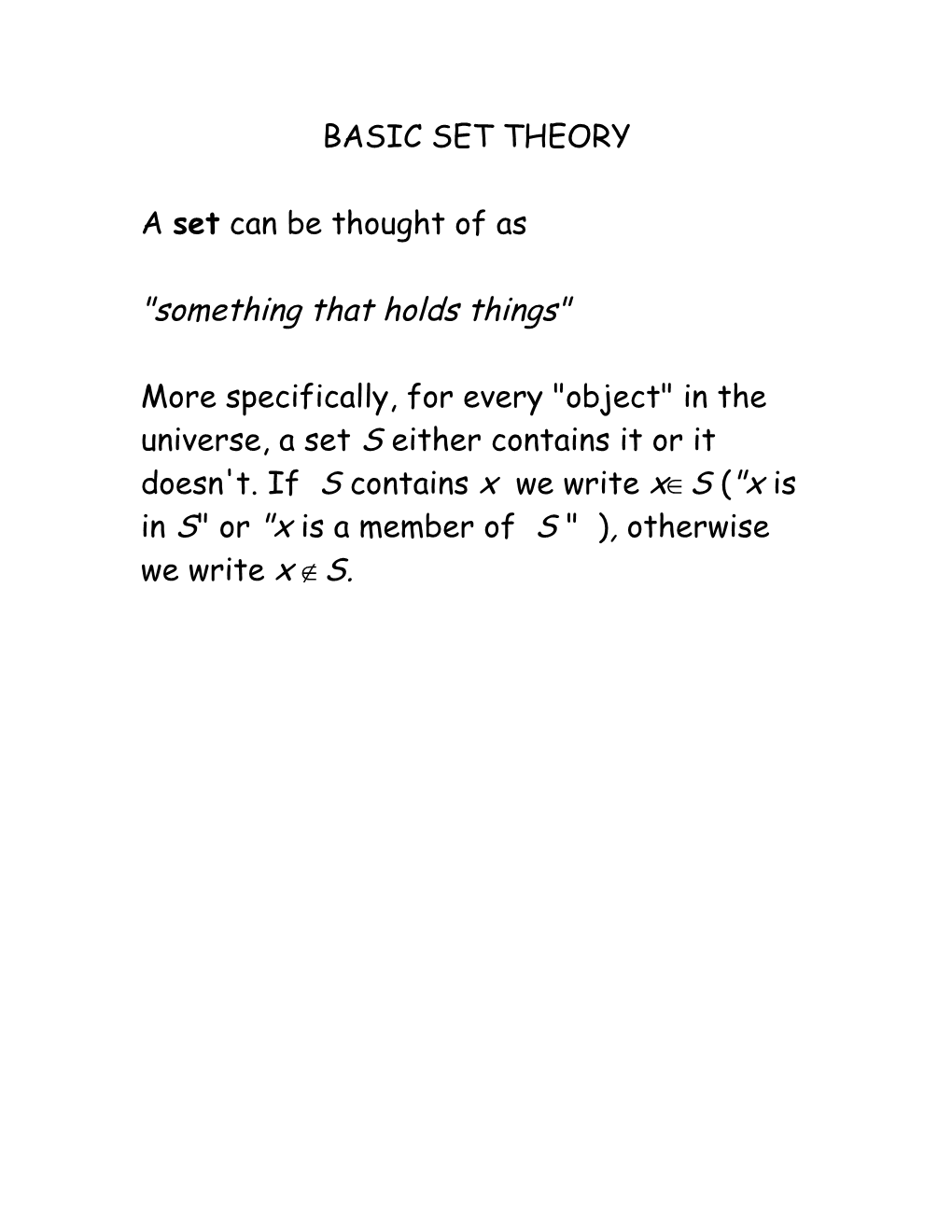 Basic Set Theory