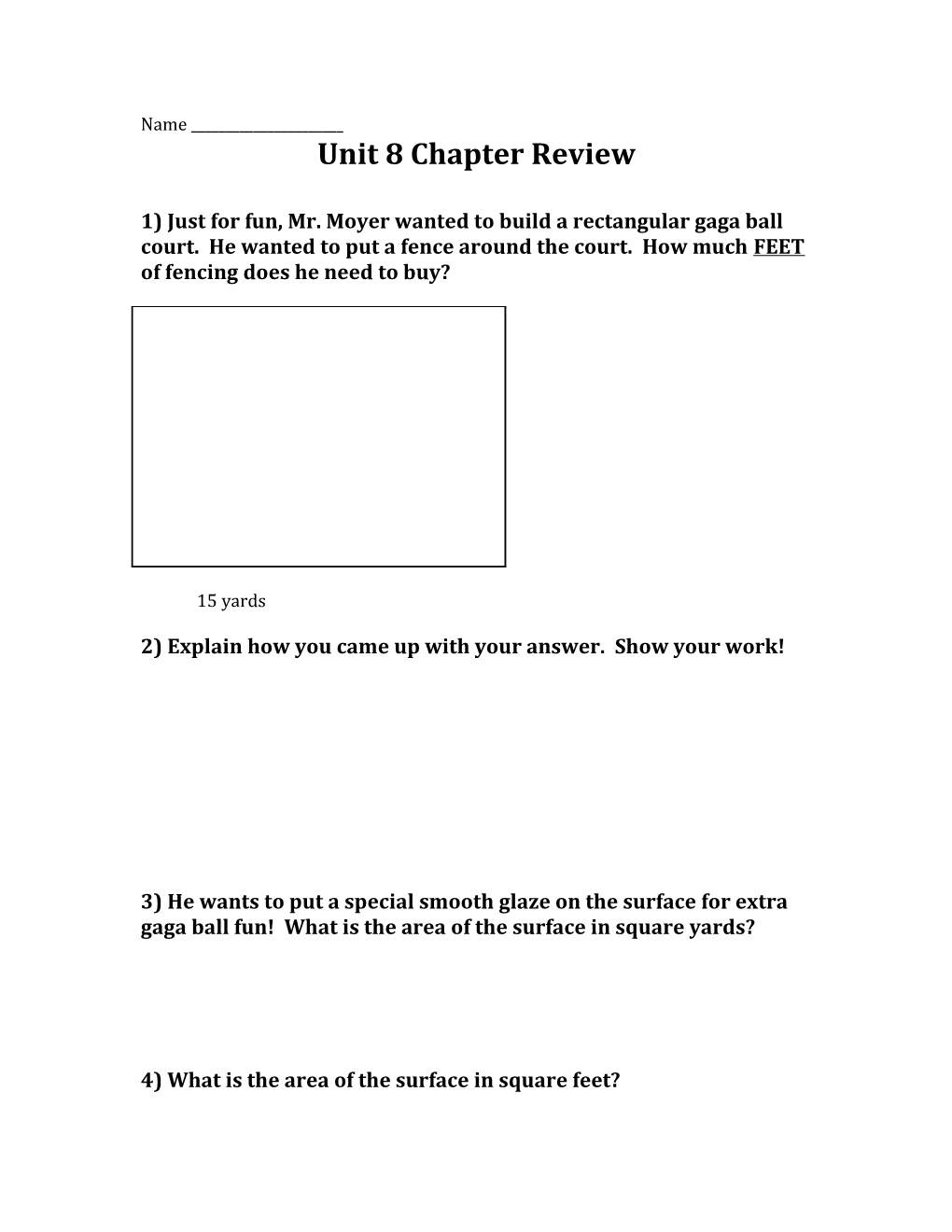 Unit 8 Chapter Review