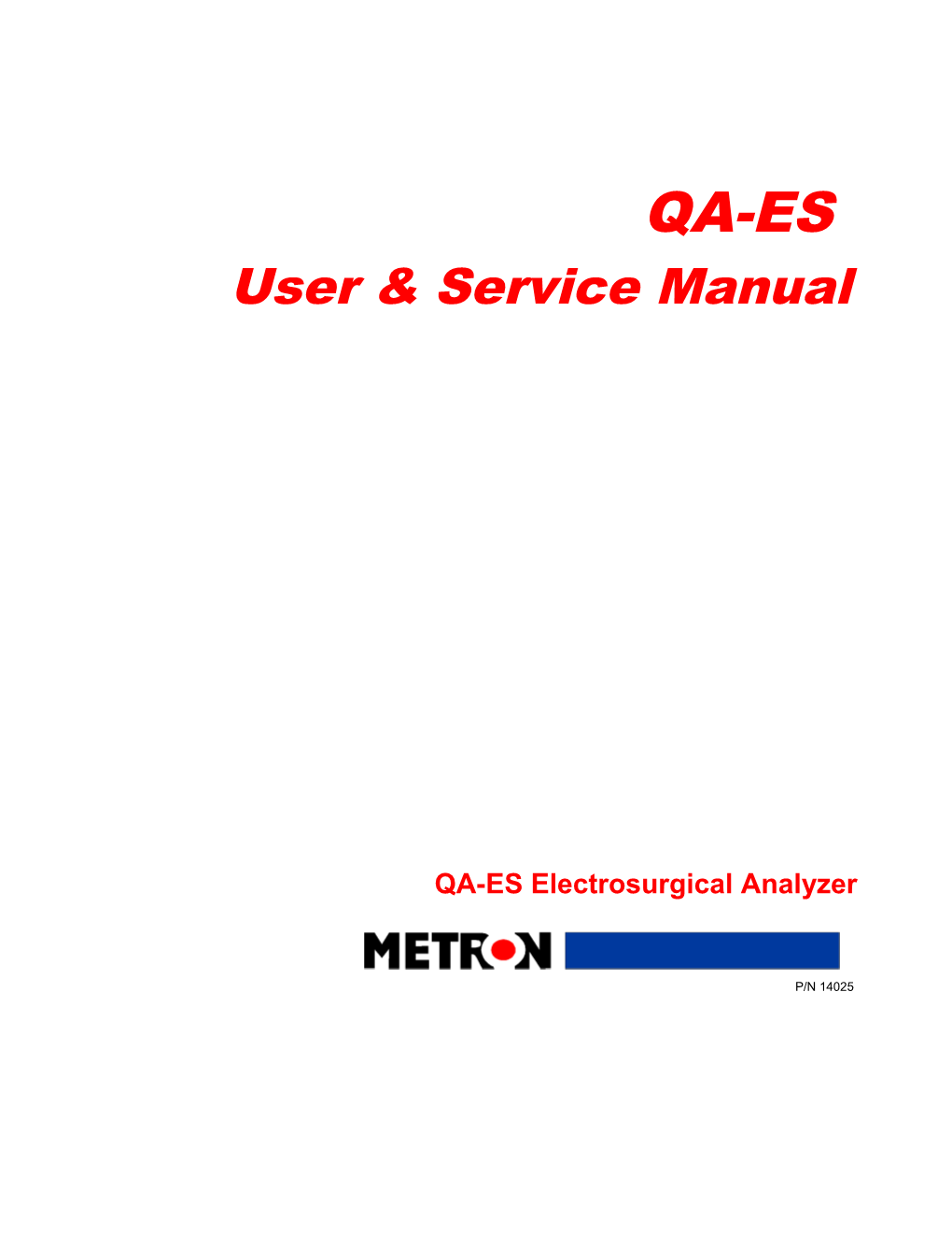 User & Service Manual