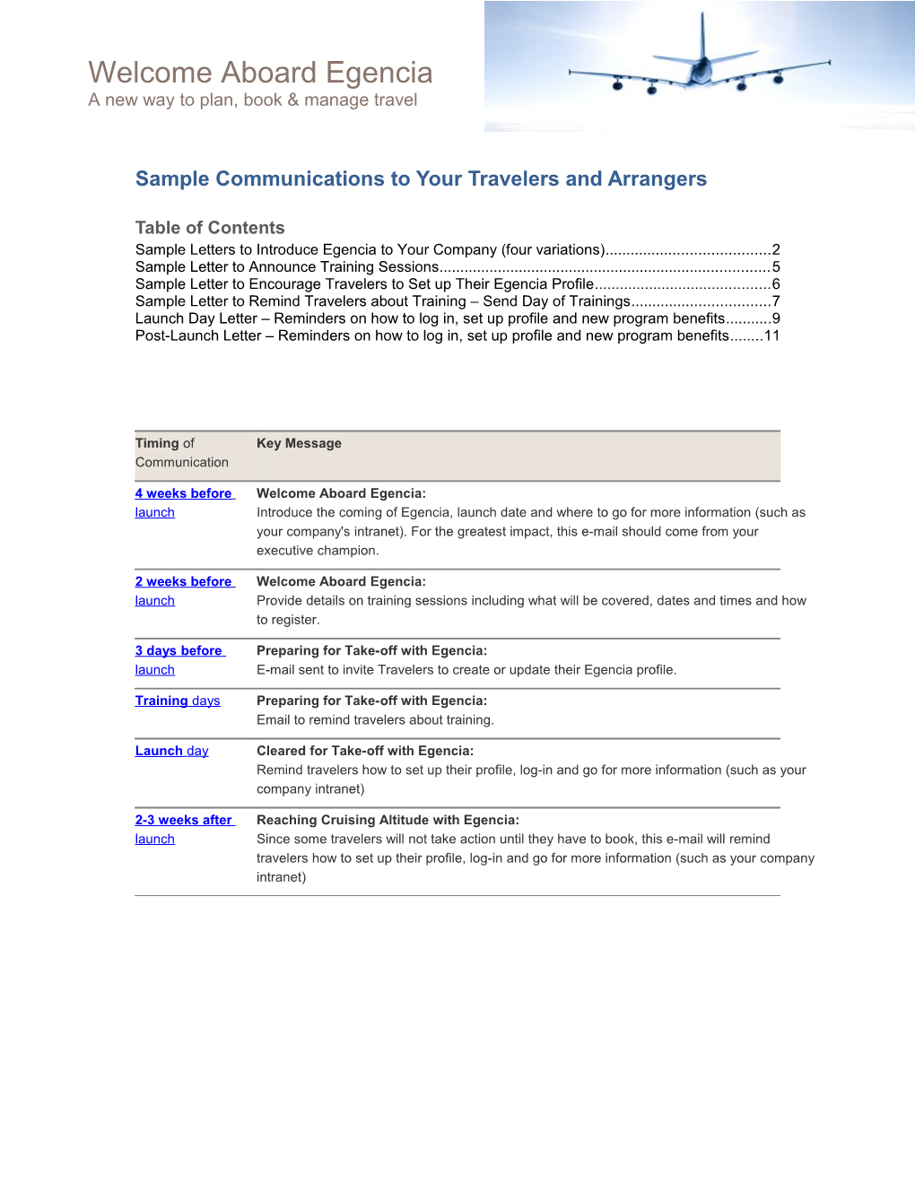 Example Letter Of Executive Communication To Travelers