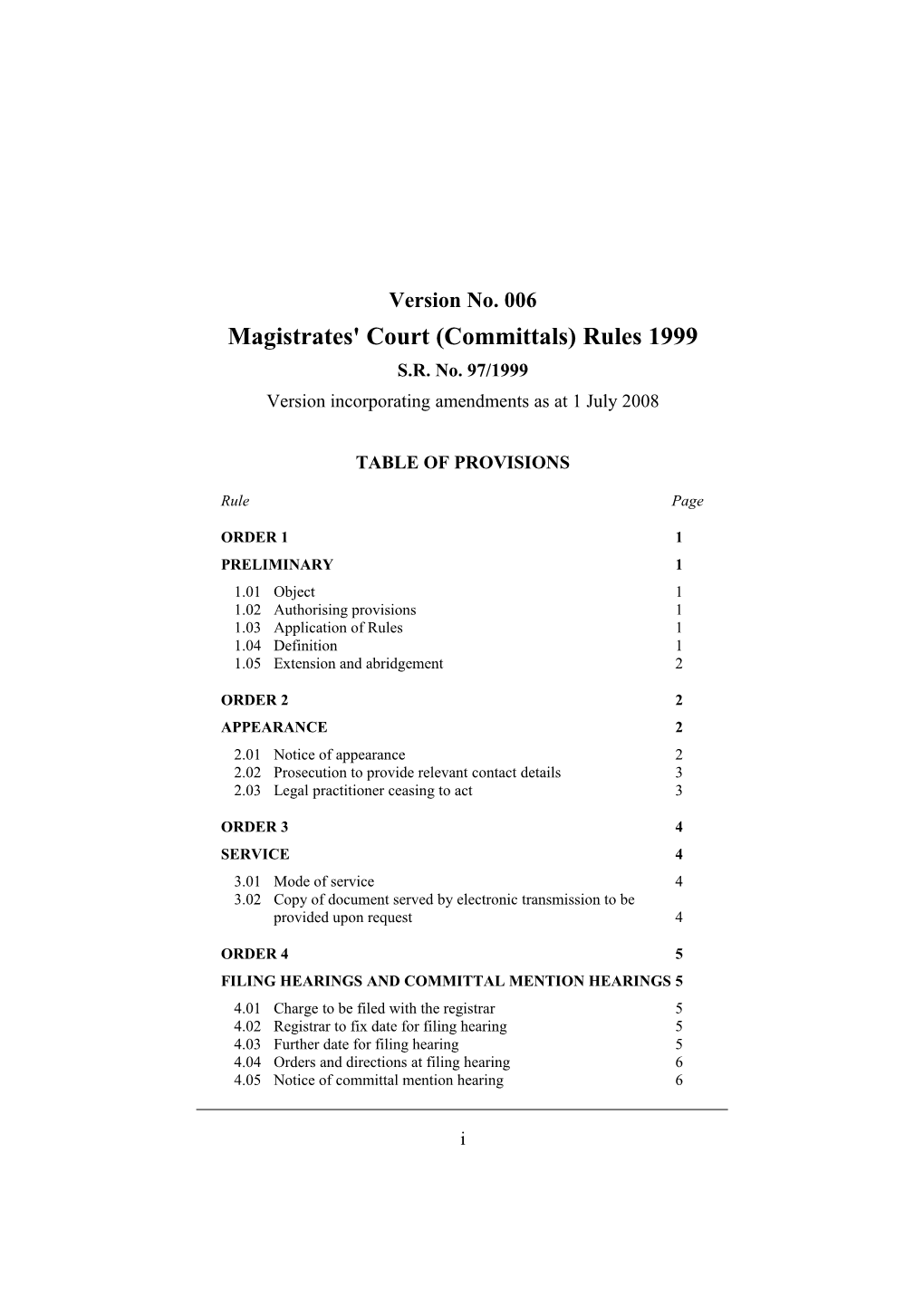 Magistrates' Court (Committals) Rules 1999