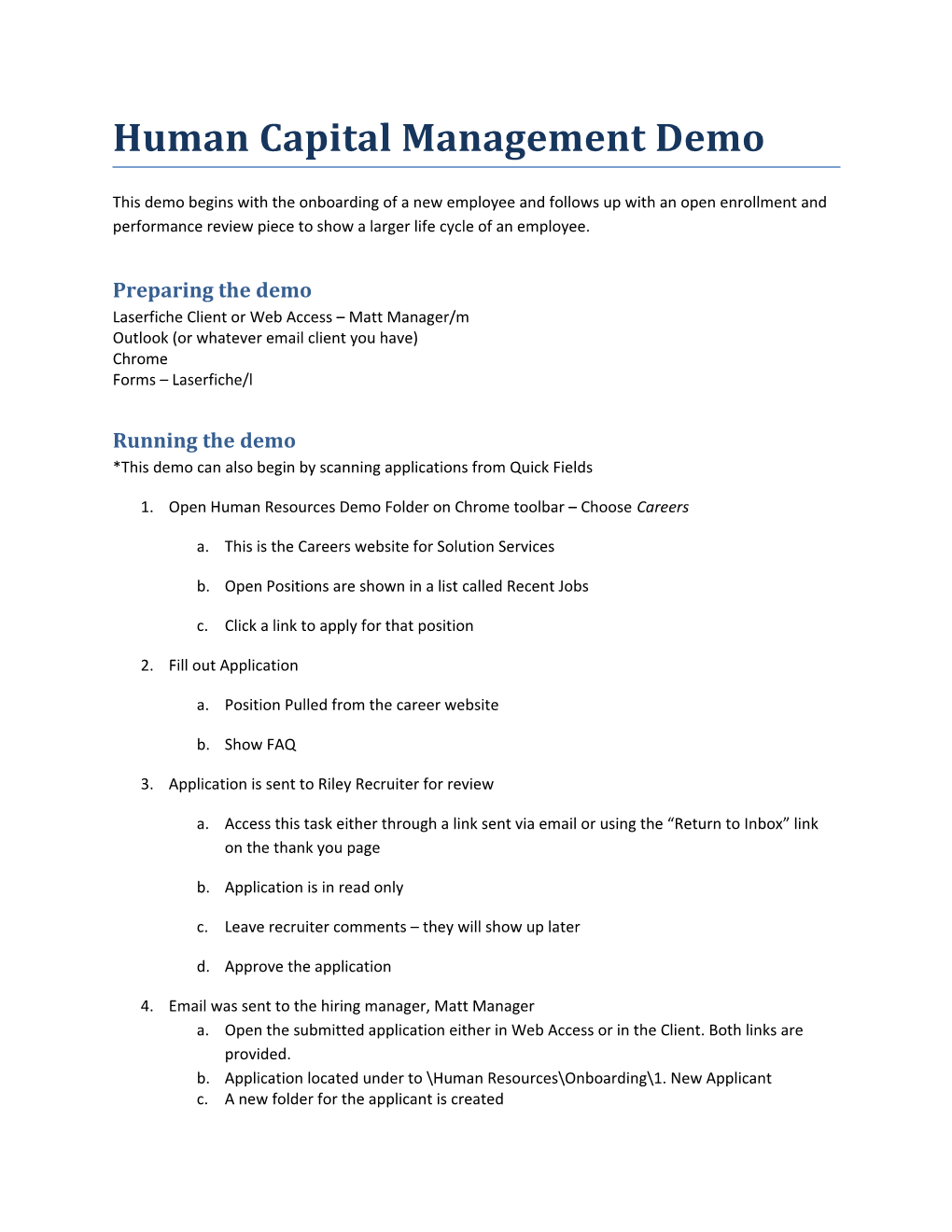 Human Capital Management Demo