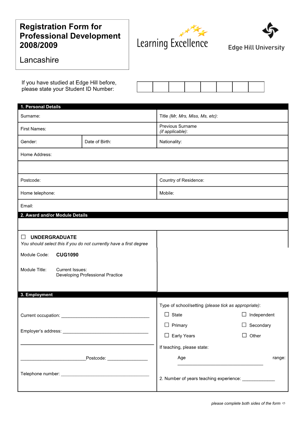 Nurture Group PD Registration Form