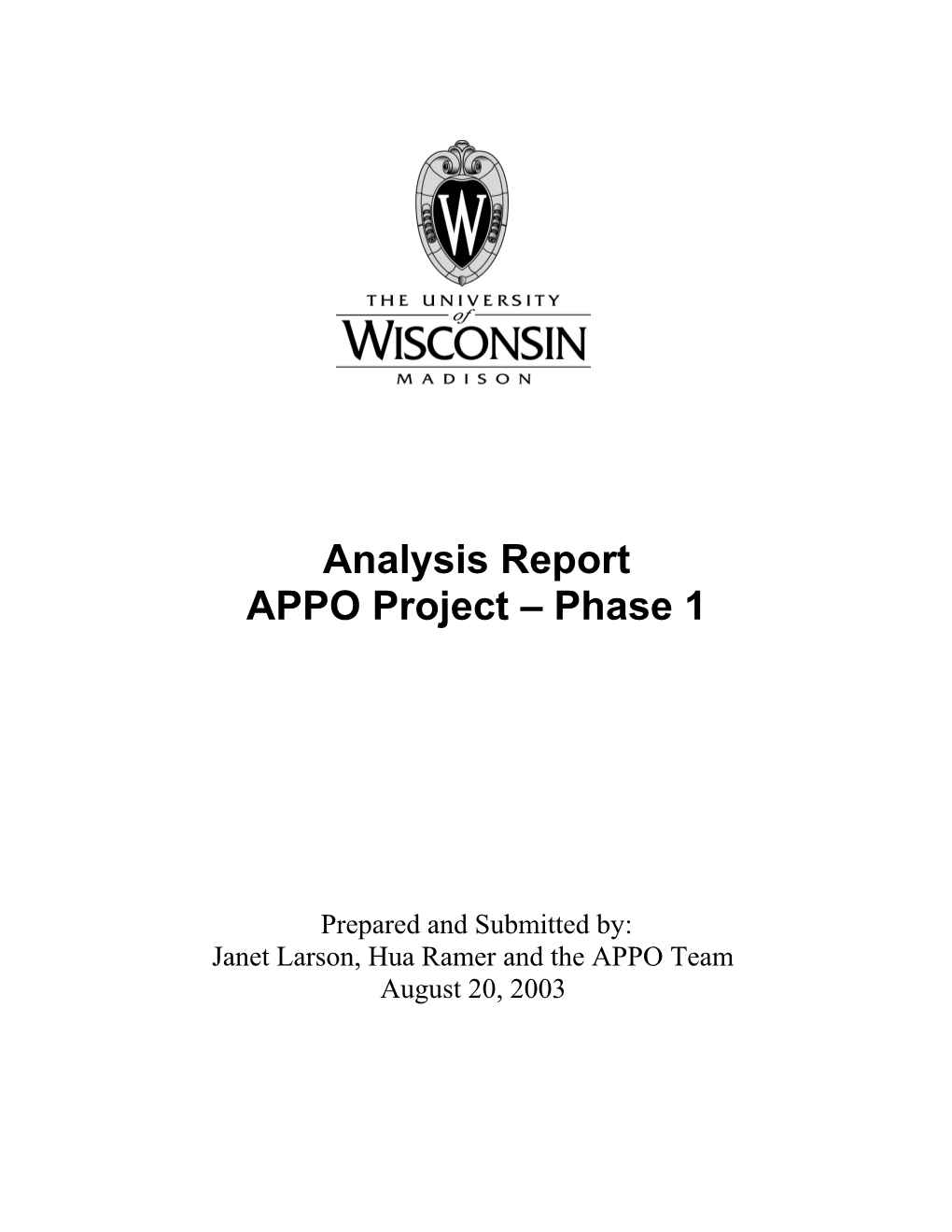 APPO Project Phase 1