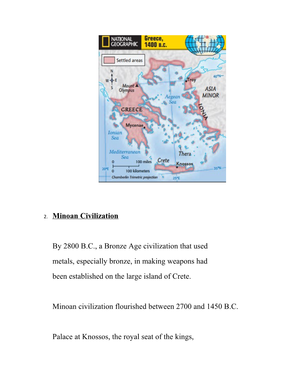 Section 1: the First Greek Civilizations