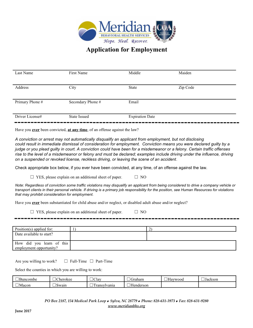 Application for Employment s36