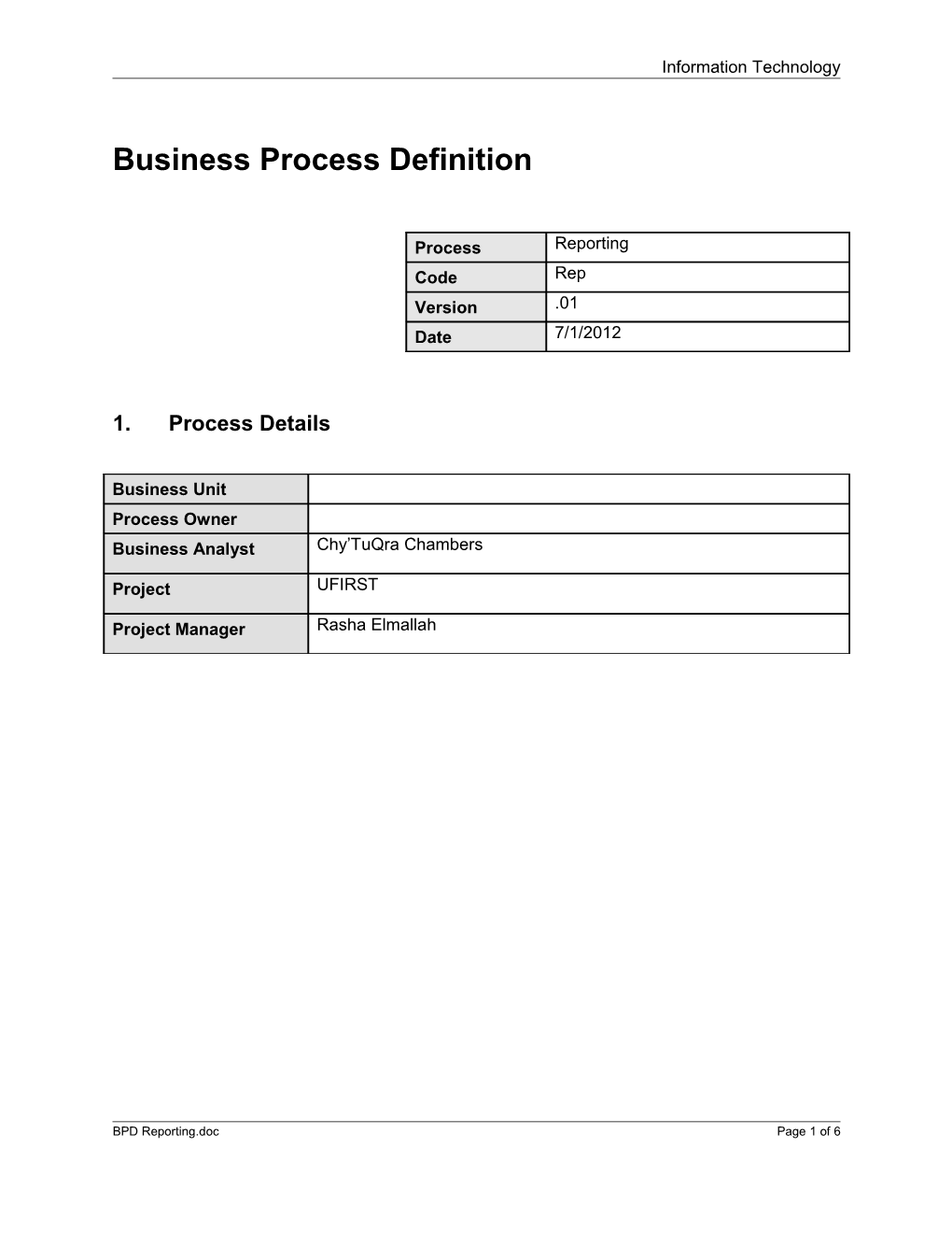 Business Process Definition s1