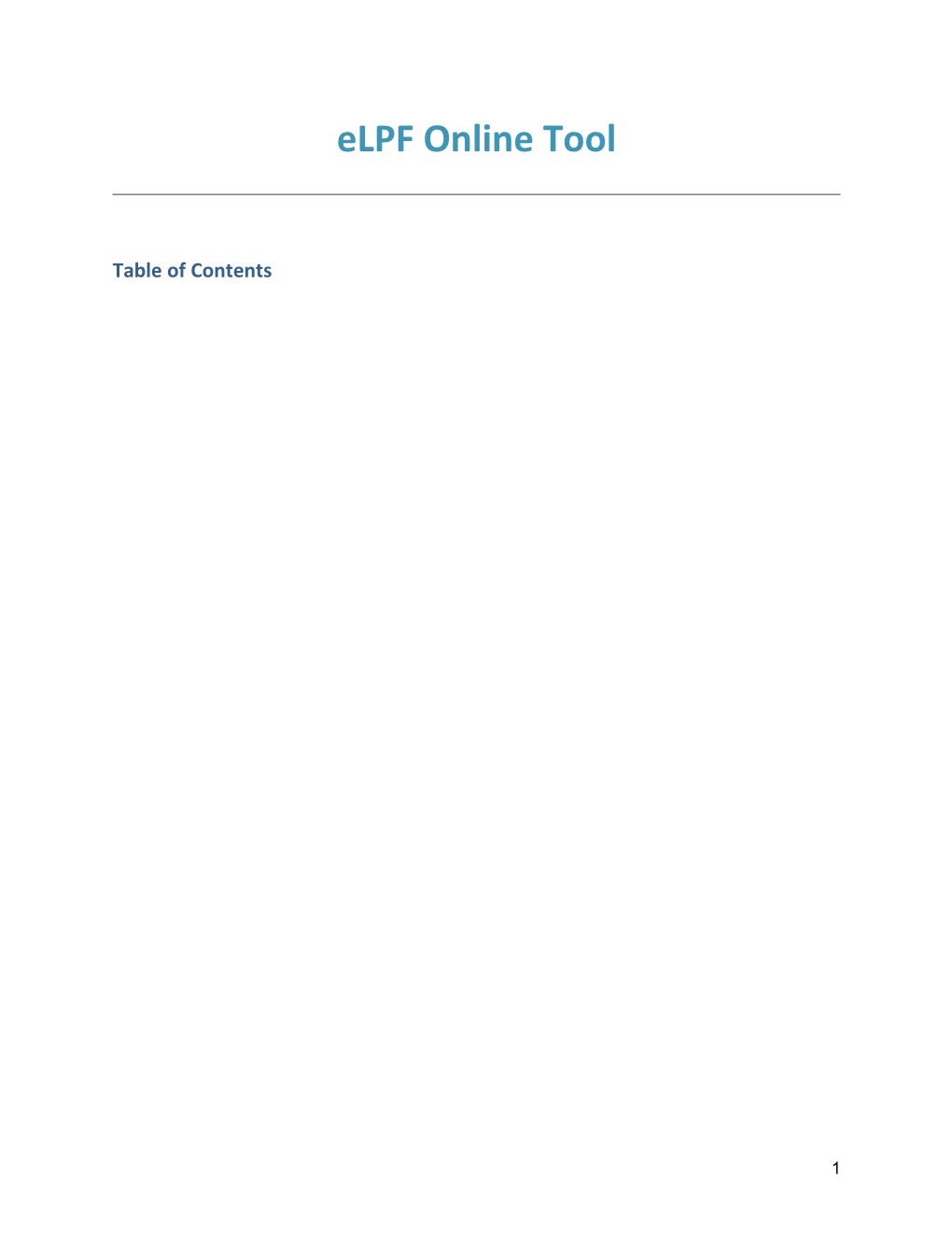 Elpf Online Tool Instructions