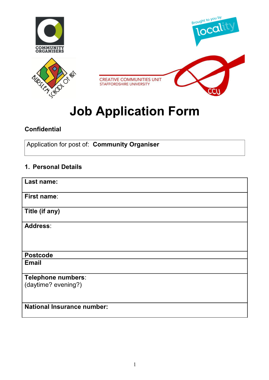 Employemrnt Application Form