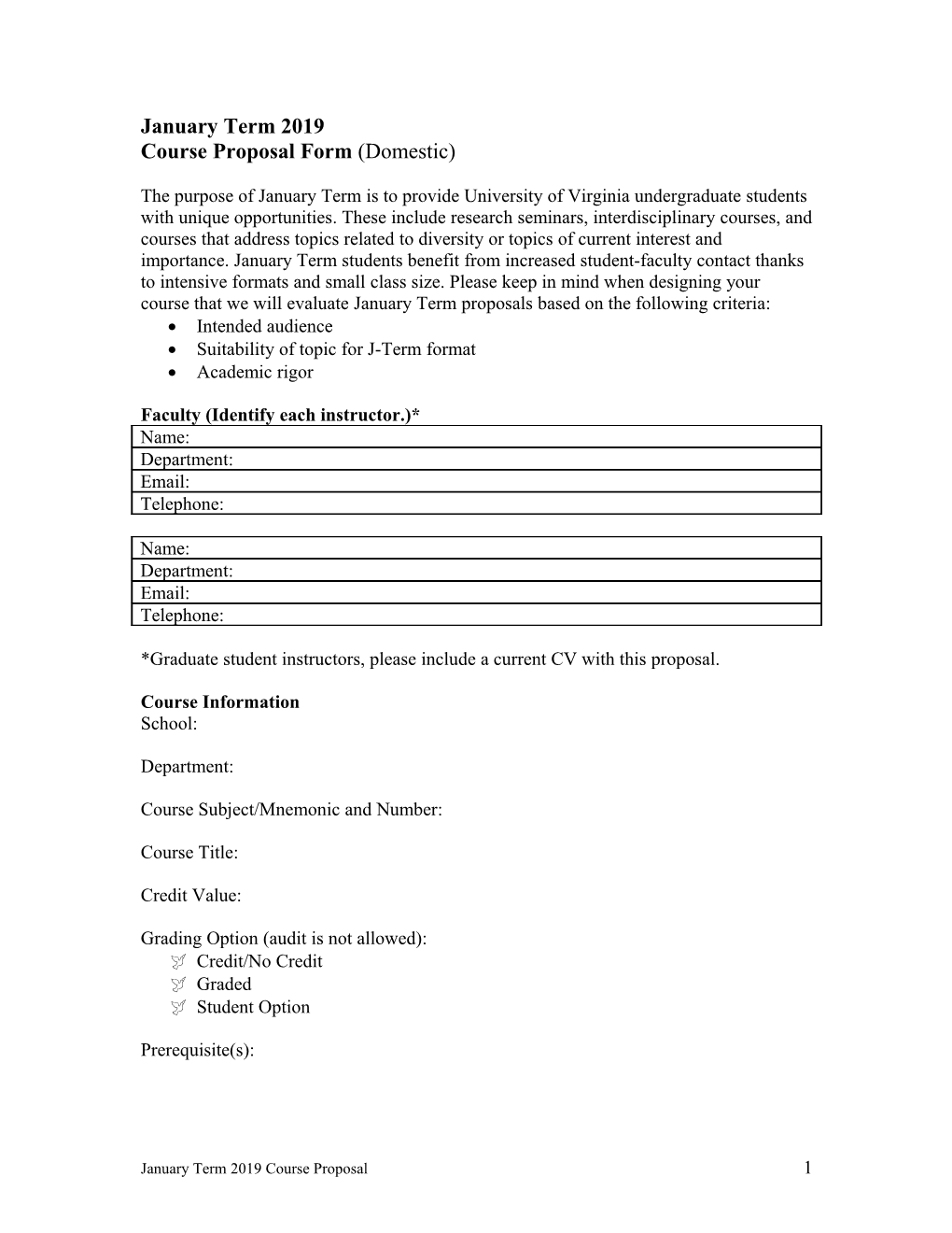 Course Proposal Form (Domestic)