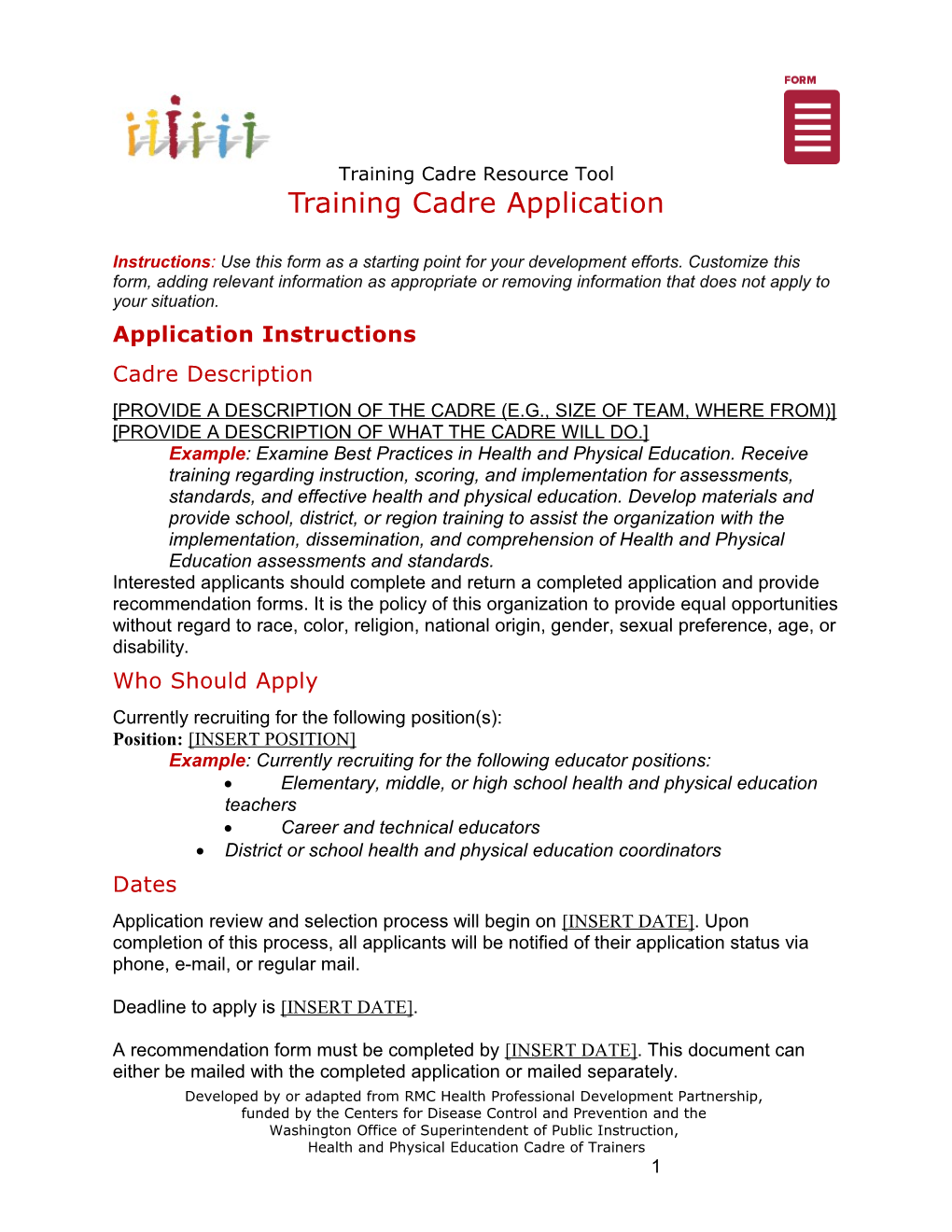 Training Cadre Application