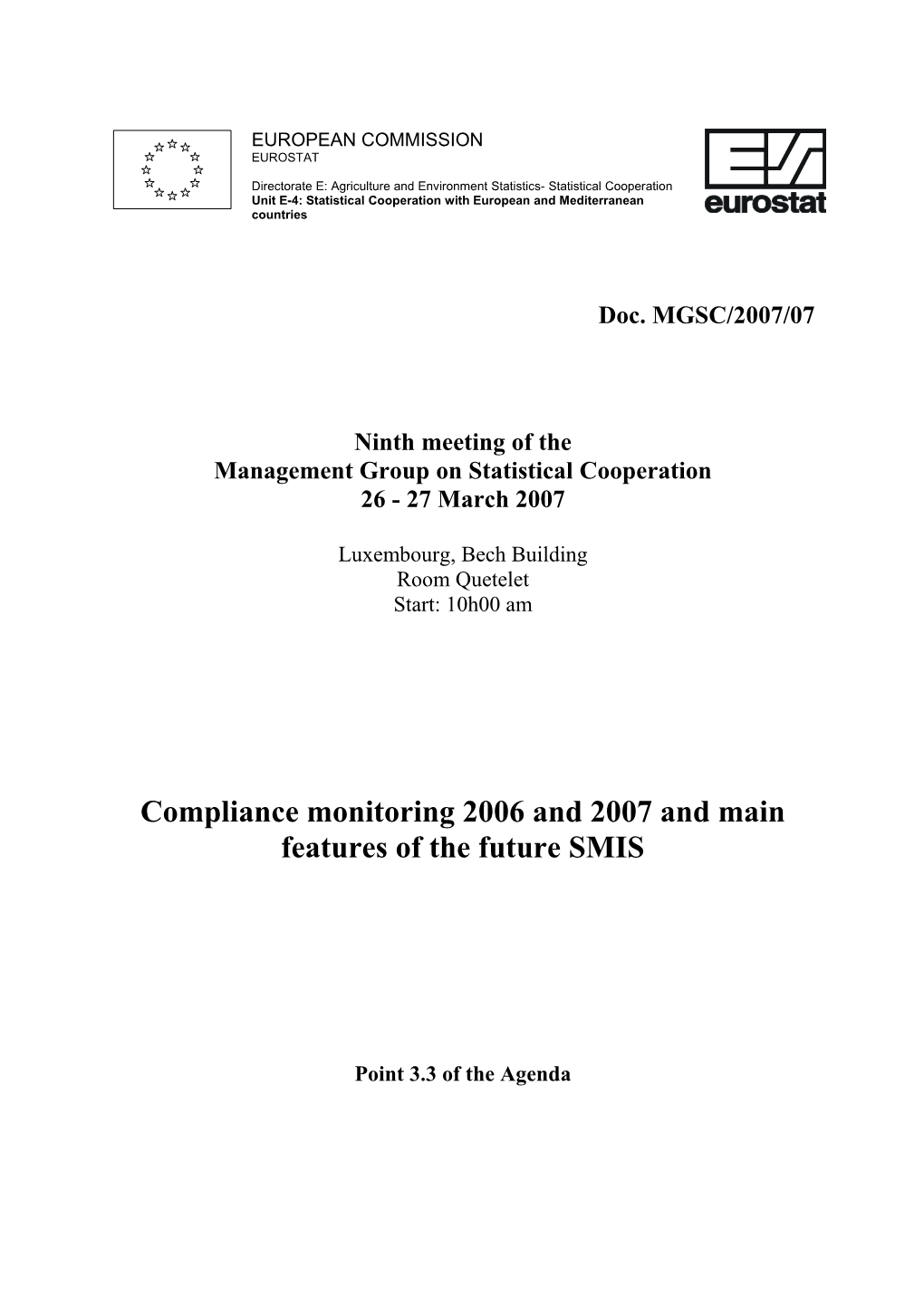 Multi-Benficiary Statisical Cooperation Programme in 2006 for Bulgaria, Croatia, Romania