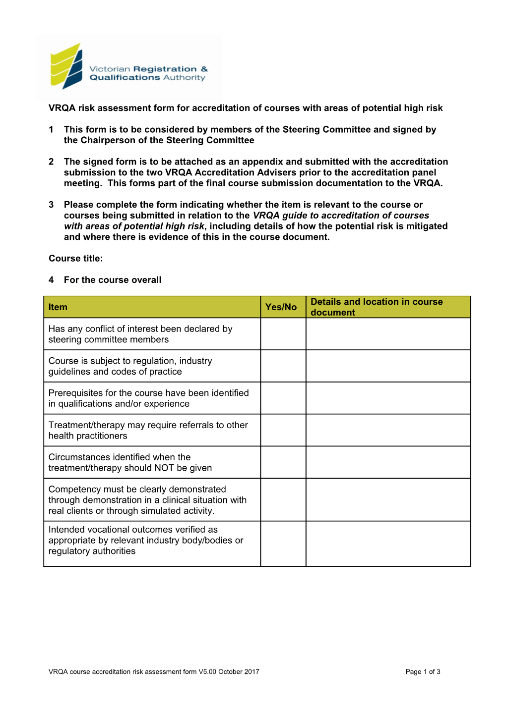 Risk Assessment Form s10