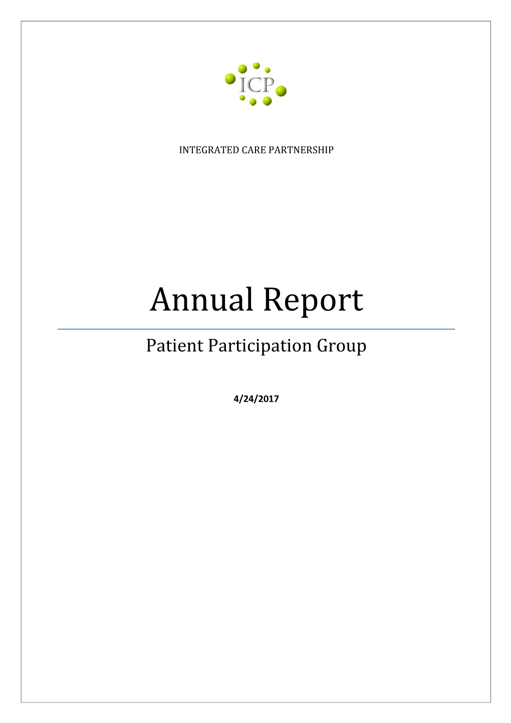 Progress Report for the Patient Participation Group