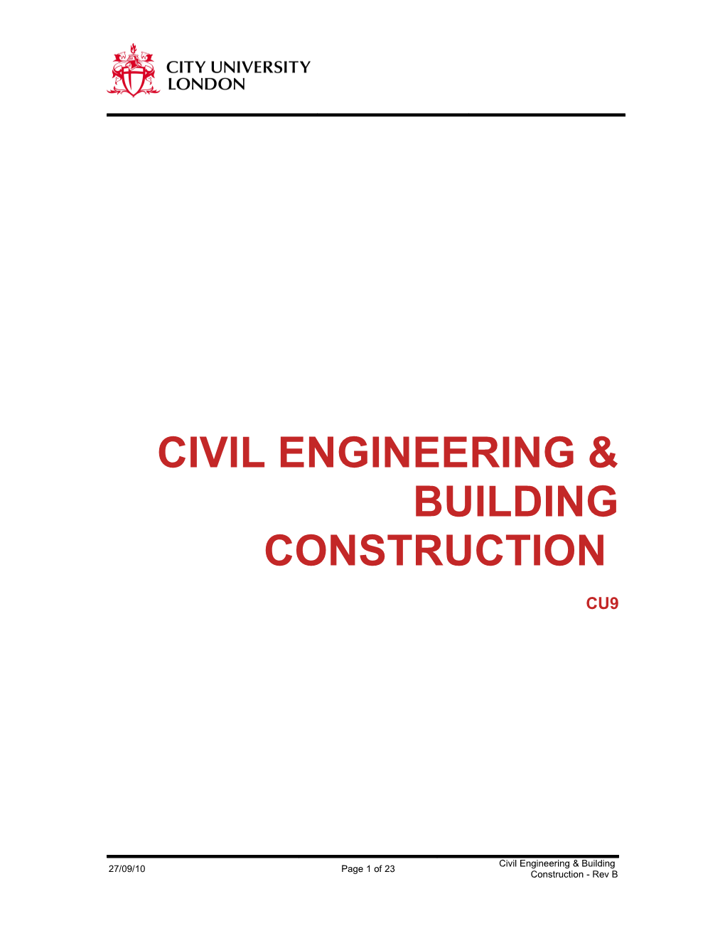 Civil Engineering & Building Construction