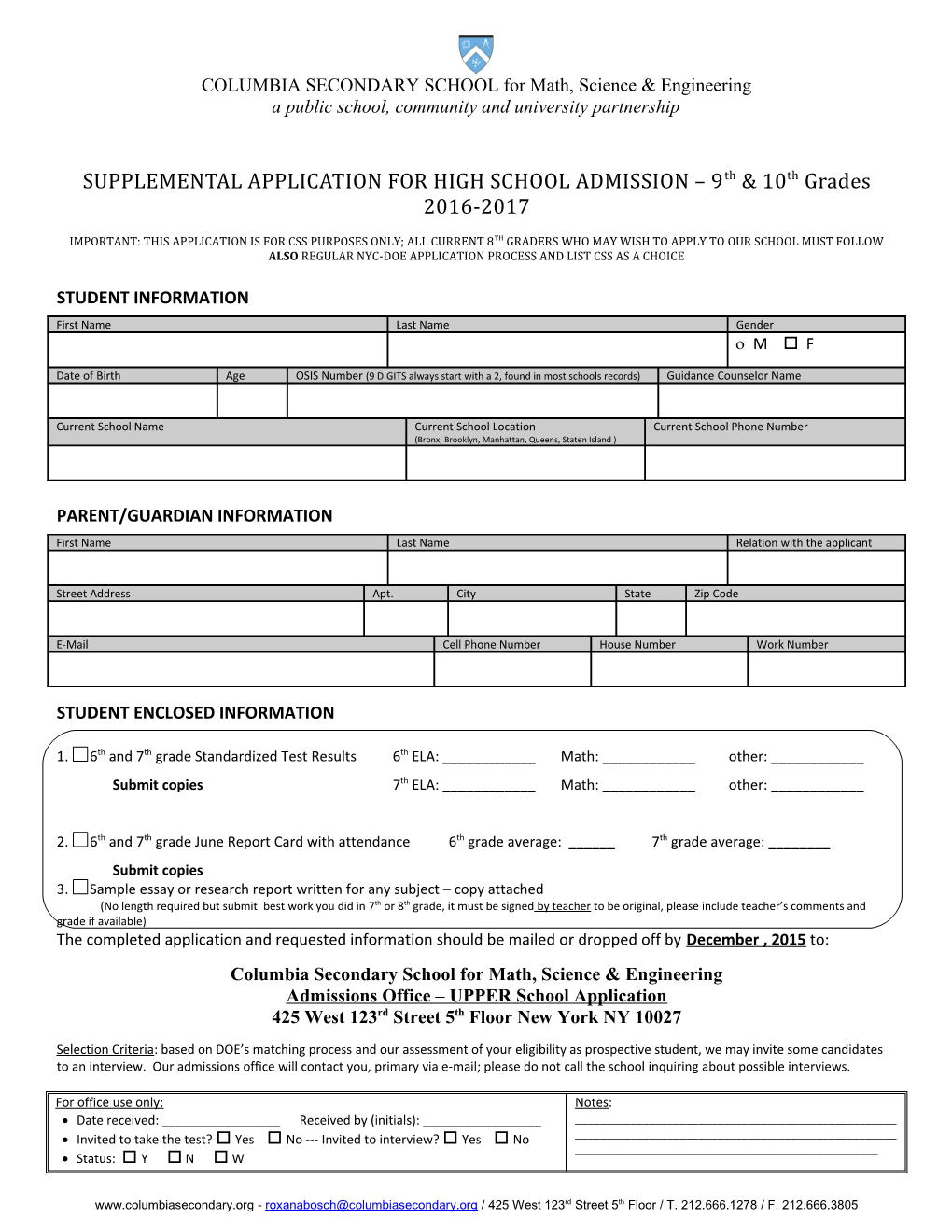 COLUMBIA SECONDARY SCHOOL for Math, Science & Engineering s1