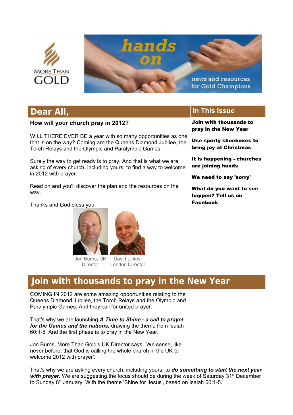 Join with Thousands to Pray in the New Year