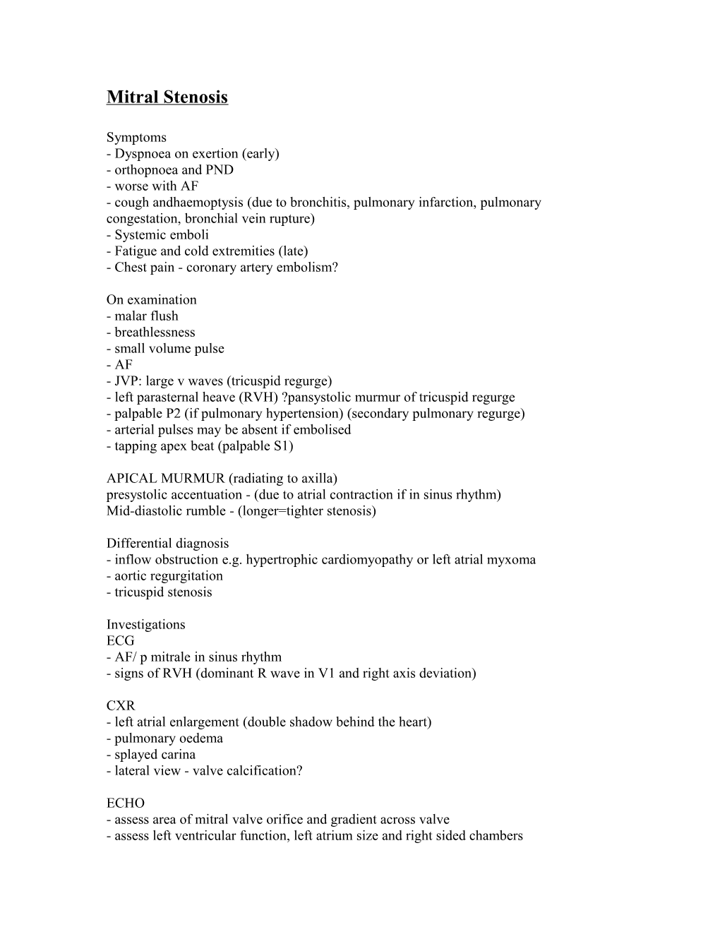 Mitral Stenosis