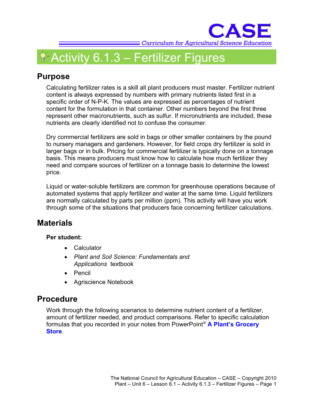 Activity 6.1.3 Fertilizer Figures