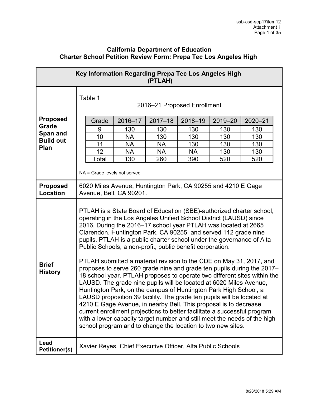 September 2017 Agenda Item 19 Attachment 1 - Meeting Agendas (CA State Board of Education)