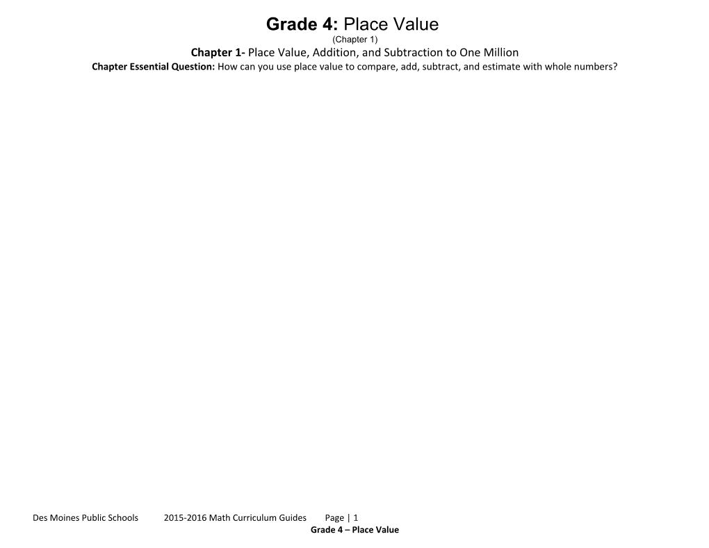 Chapter 1- Place Value, Addition, and Subtraction to One Million